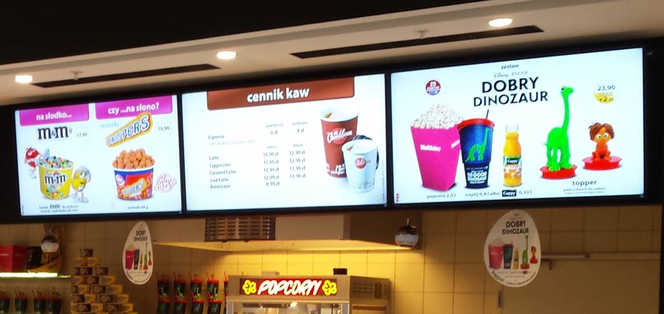 menuboard Gdzie wykorzystywany jest Digital Signage – restauracje