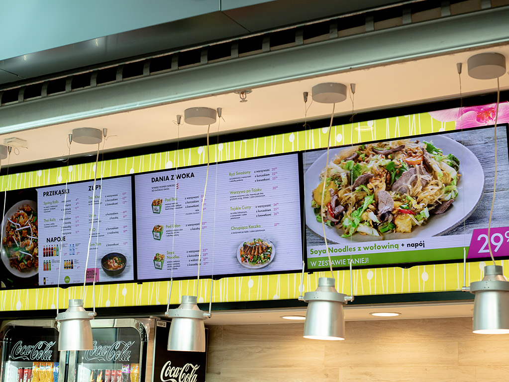 thai wok realizacje 2 Solix.pl - monitory do menuboard - Thai Wok
